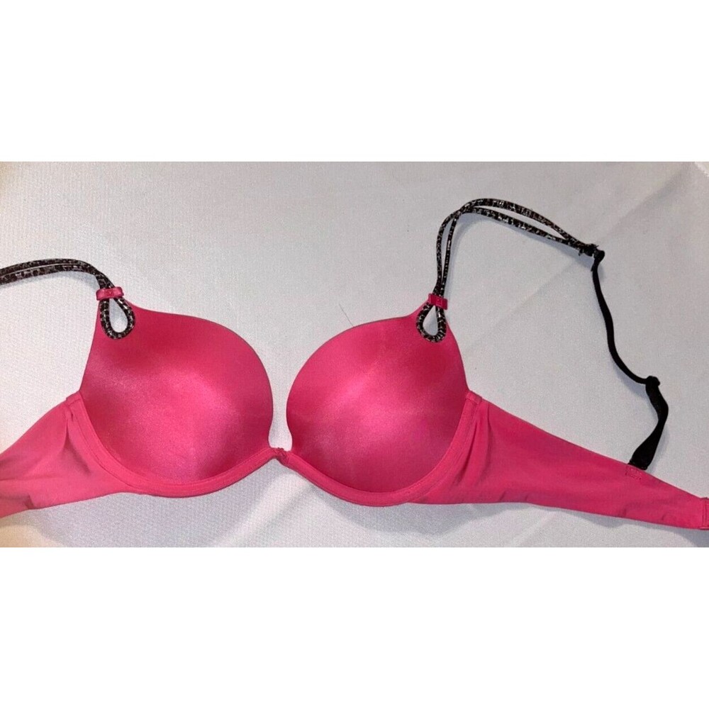 Victoria Secret Sexy Little Things 34B Bra Pink Push up Animal Print Women's